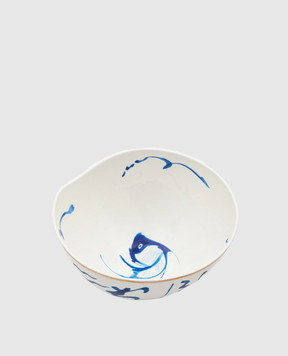 SELETTI White porcelain salad bowl Classics on Acid Koi 11282