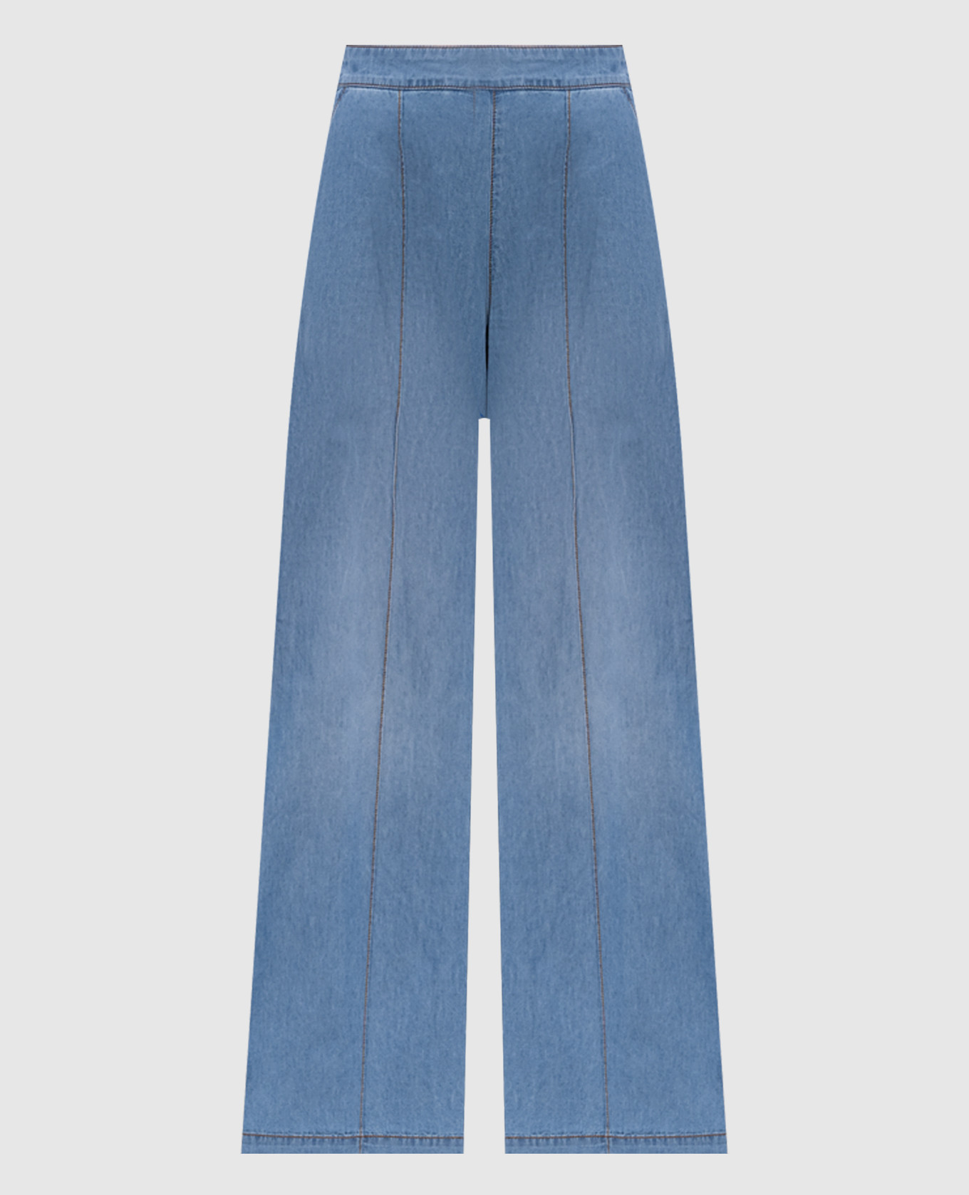 Blue denim-effect pants