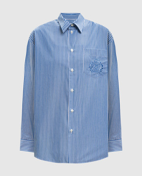Sporty & Rich Blue Amalfi striped shirt SI006712243ST02