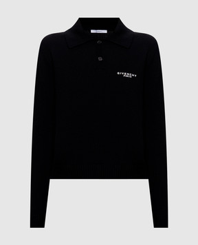 Givenchy Black wool and cashmere sweater with polo collar BW61J04ZTA