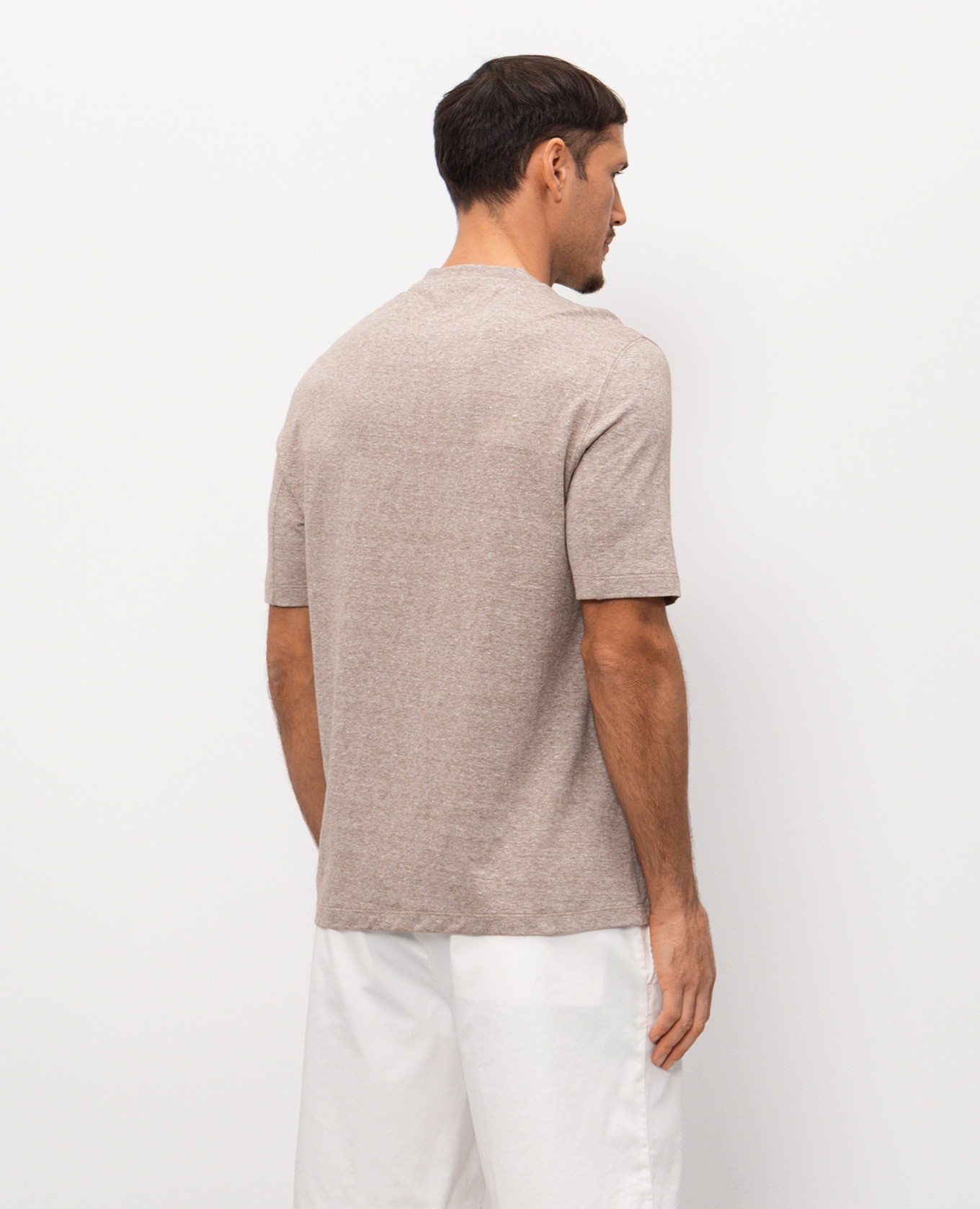 

Beige melange linen T-shirt Brunello Cucinelli