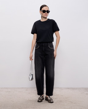 Twinset Black jeans with applique 261AP2262