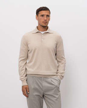 Brunello Cucinelli Beige cashmere polo shirt M2200295