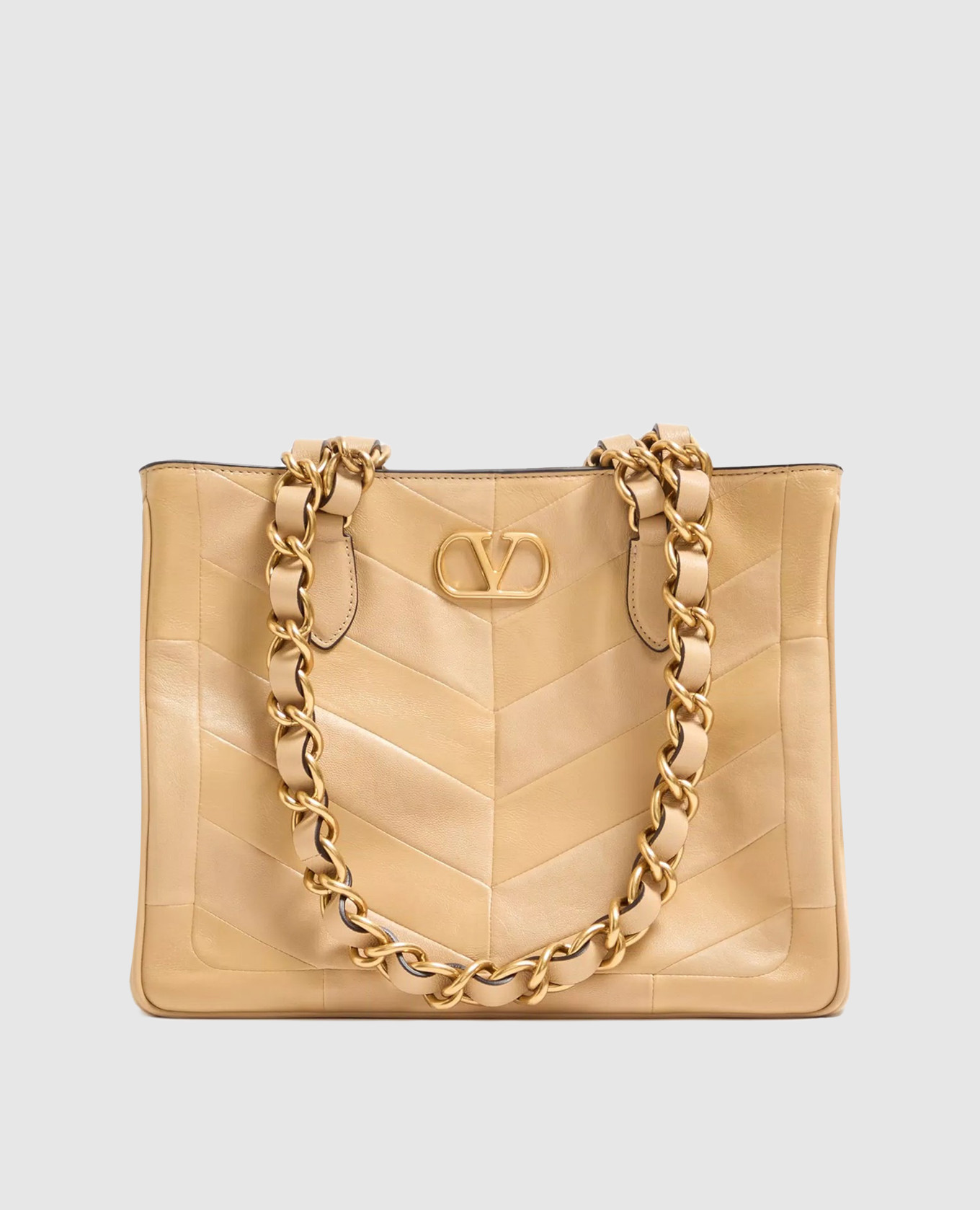

Beige leather tote bag Laseine Valentino