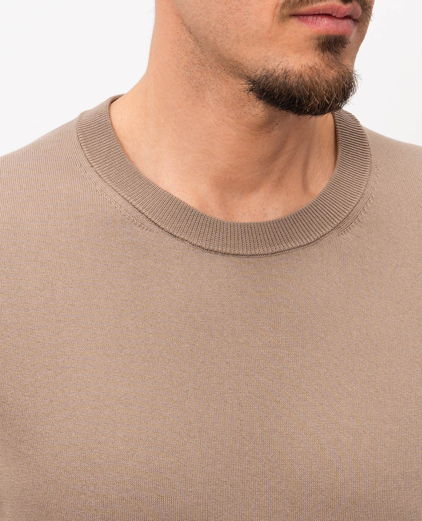 

Brown t-shirt with edging Peserico