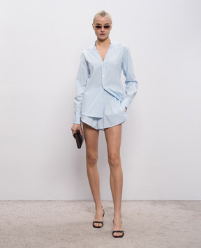 Maison Margiela MM6 Blue shorts with logo patch S52MU0135M35480