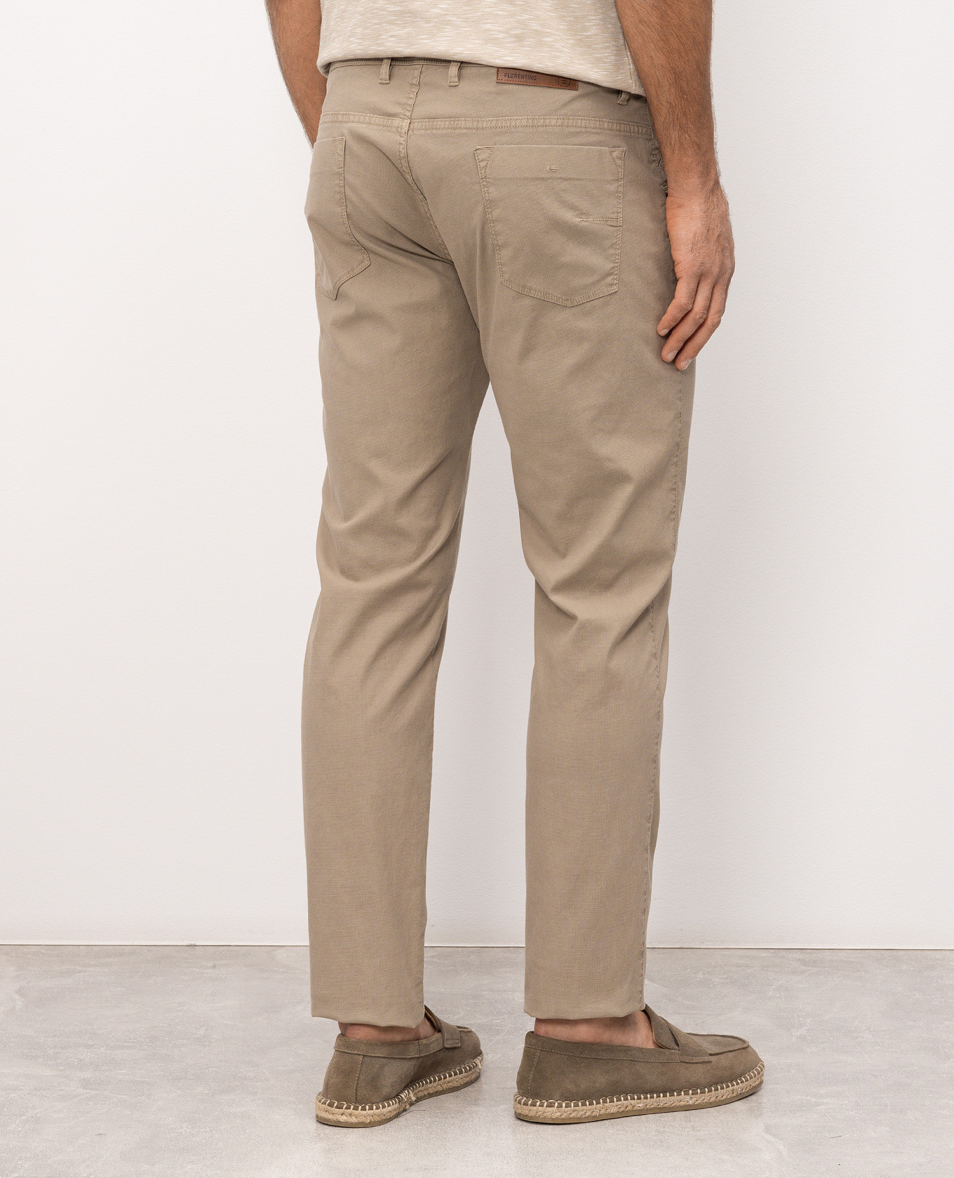 Beige pants with logo patch Florentino 4