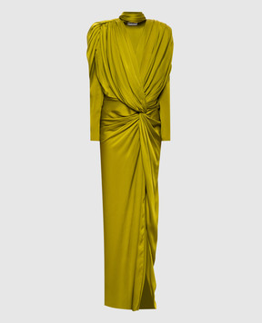 Balmain Green silk maxi dress DR0000000114