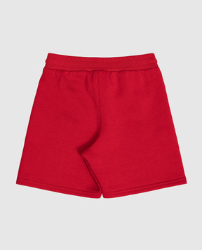 Dolce&Gabbana Children's red shorts with textured logo L1JQS2G7P4X
