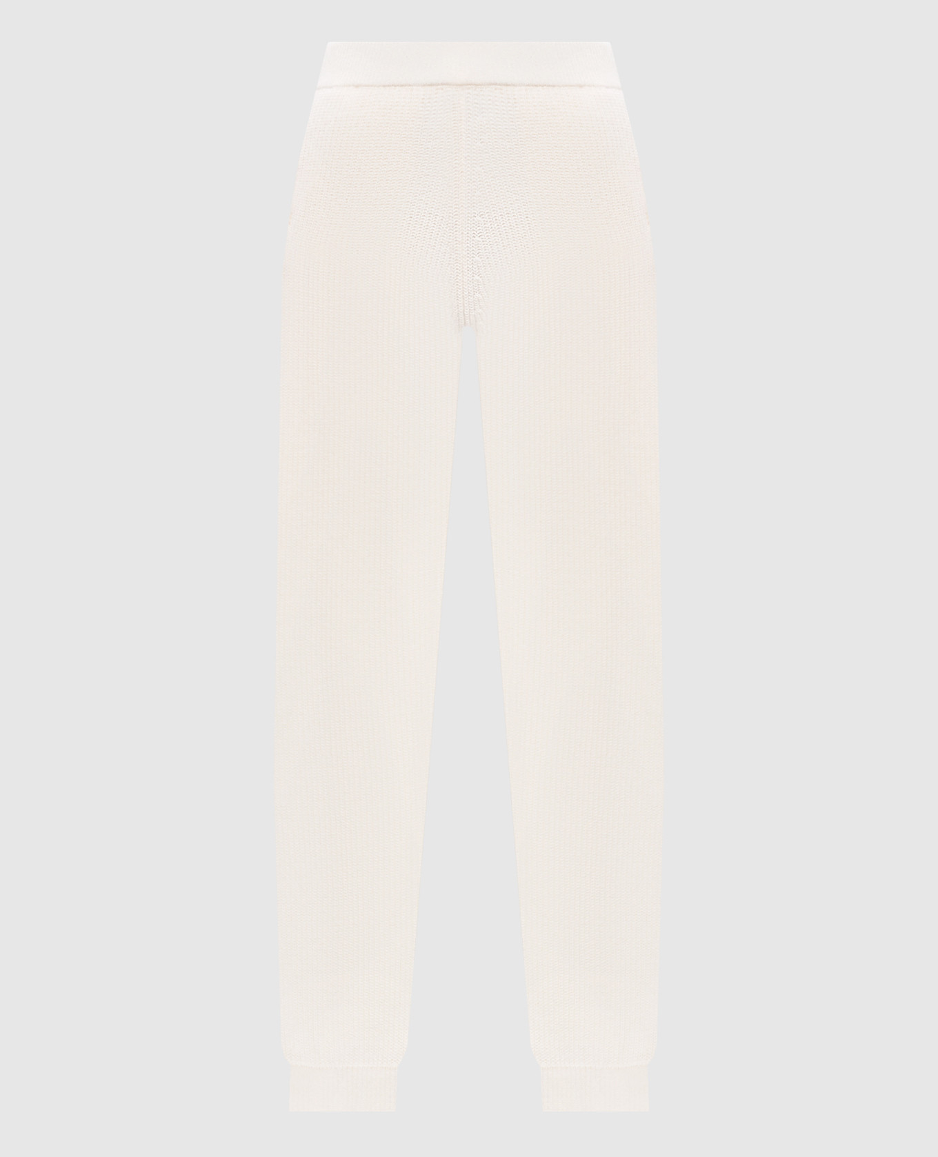 White wool joggers