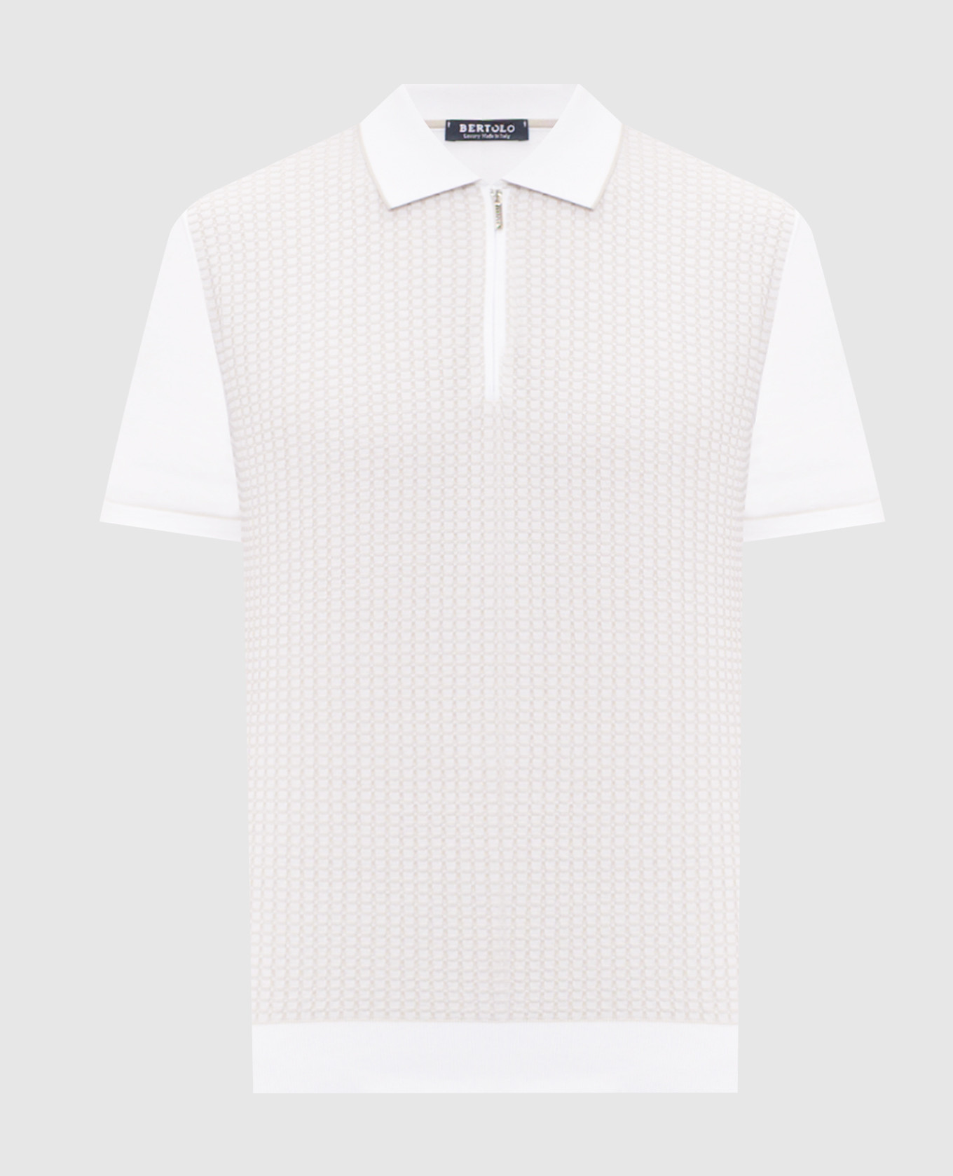 White polo with silk