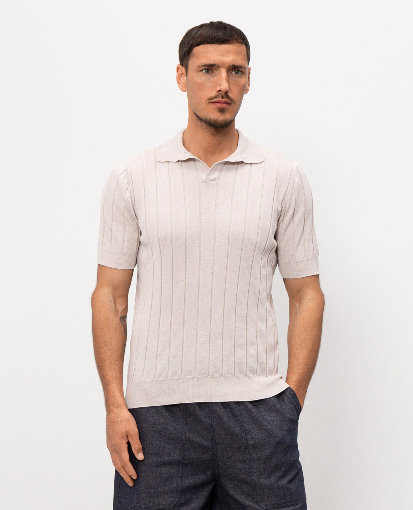 

Beige cotton polo shirt Pini Parma