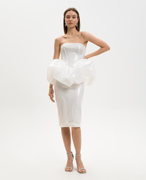 David Koma White dress with sequined peplum RE26DK73D