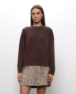 Brunello Cucinelli Burgundy sweater with lurex M1E224720