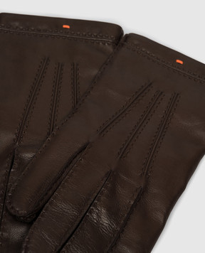 Santoni Brown leather gloves AMGUC0051XXAGPP