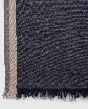 Brunello Cucinelli Blue cashmere and silk scarf MSC606AV