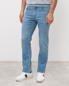 Stefano Ricci Blue jeans with embroidered emblem MST61B3090T0214