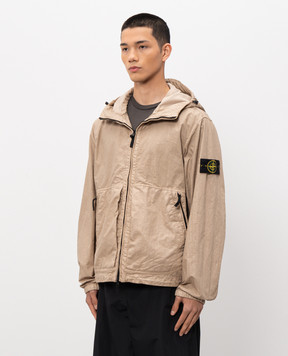 Stone Island Beige jacket with logo patch L1S154100053S0069