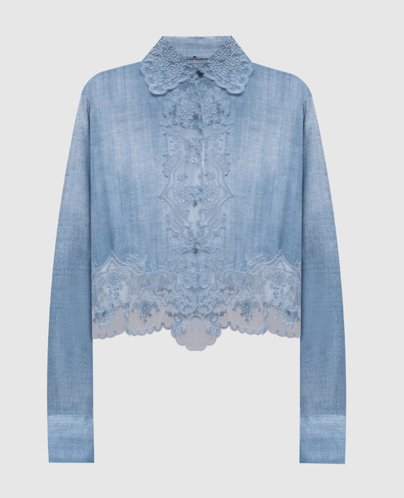 

Blue blouse with lace Ermanno Scervino, Light blue