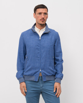 Castangia dal 1850 Blue wool, silk and linen jacket AQMOD5426