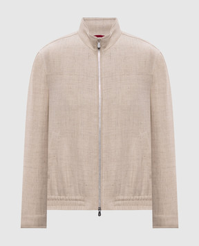 Brunello Cucinelli Beige silk, linen and wool jacket MZ4036580