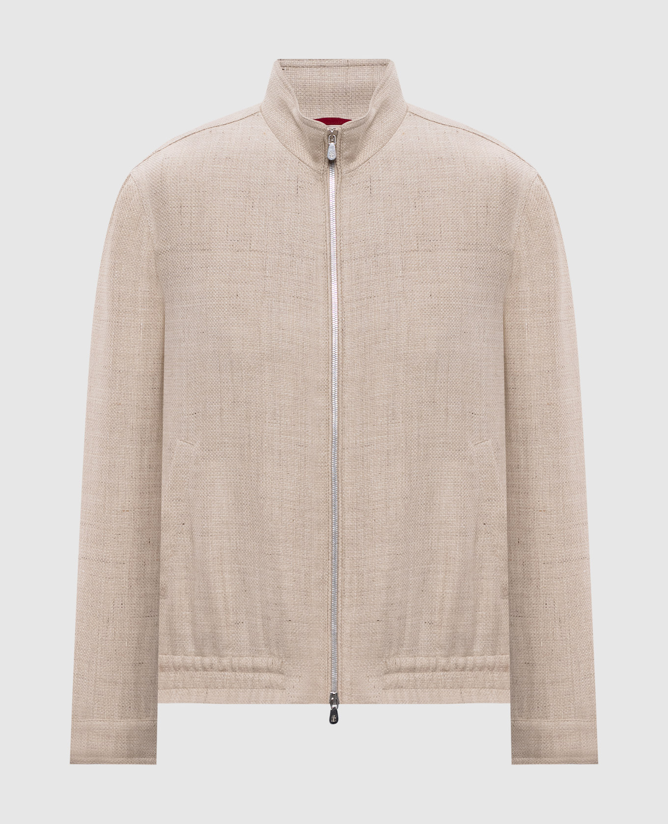 Beige silk, linen and wool jacket