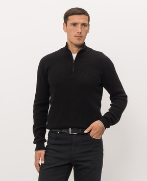 Peserico Black cashmere jumper with zipper R59535F12E9010