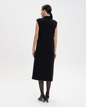 Jil Sander Black wool midi dress with beads J03CT0569J20328