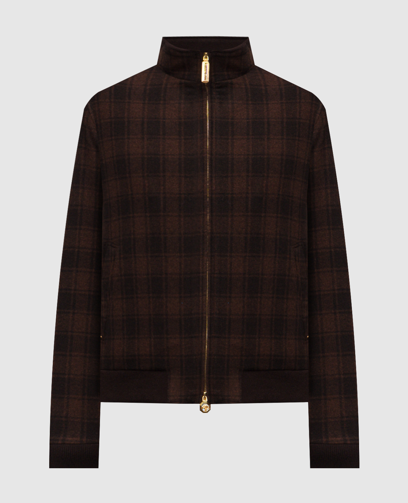 

Brown cashmere check jacket Stefano Ricci