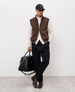 Brunello Cucinelli Navy blue linen pants MH253S2440