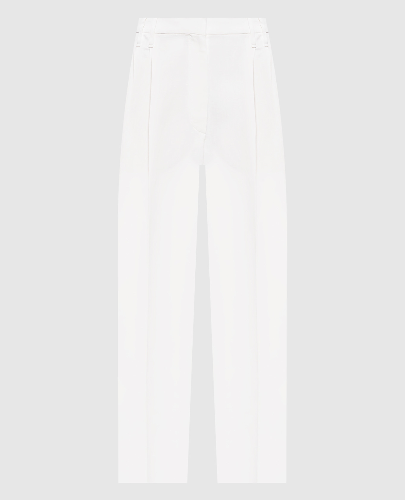 White linen pants with monil chain