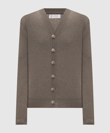 Khaki cashmere cardigan