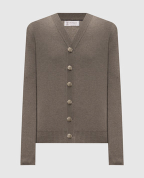 Brunello Cucinelli Khaki cashmere cardigan M22203806