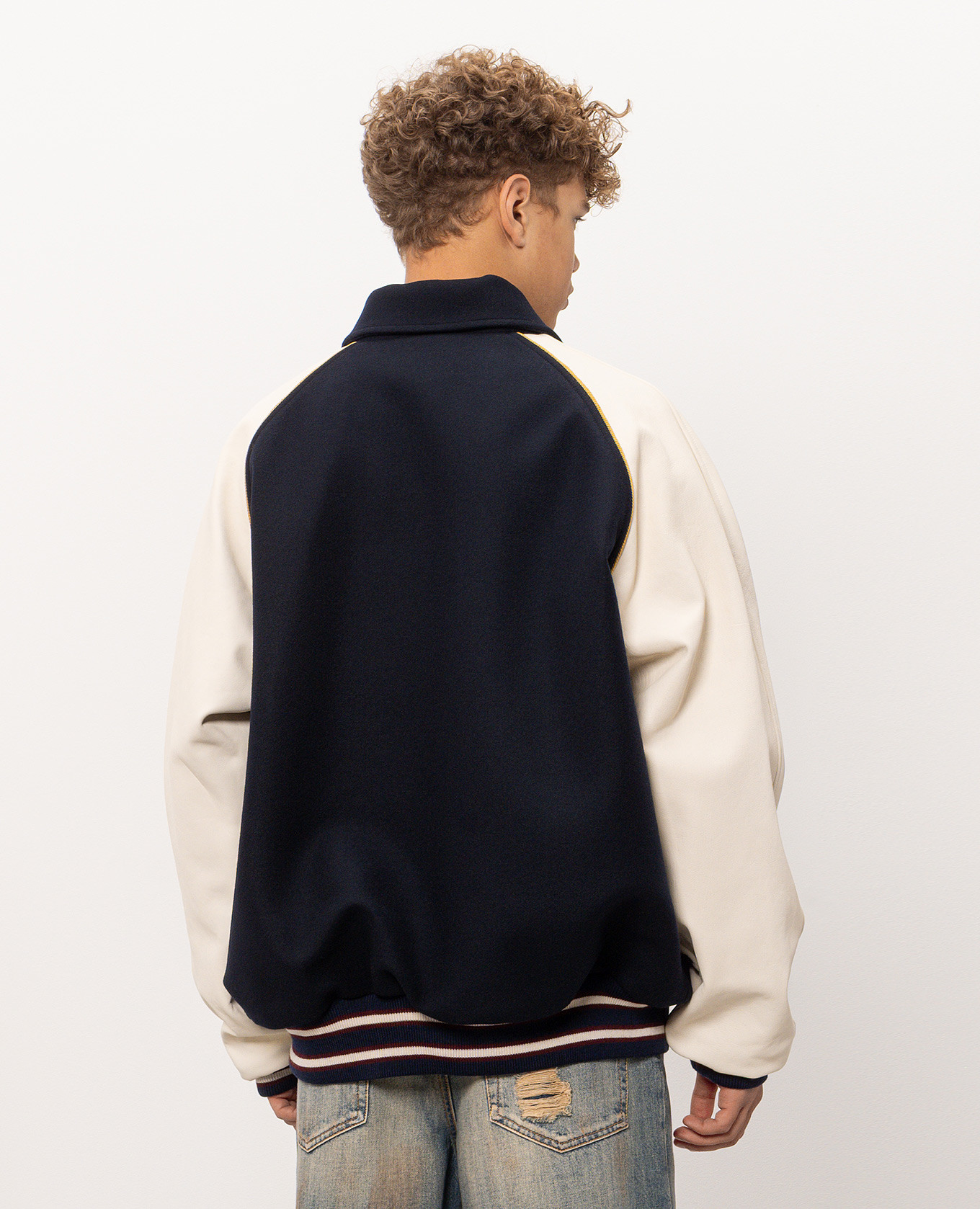 Blue Sten combination jacket Ann Demeulemeester 4