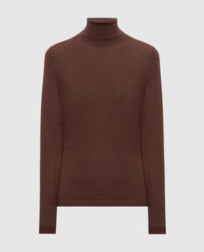 Brunello Cucinelli Brown cashmere and silk turtleneck M13800063