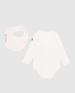 Moncler ENFANT Baby white bodysuit and bib set L19518P000038392E