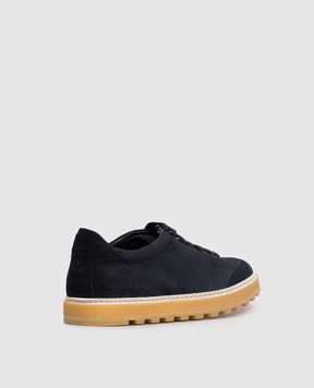 ISAIA Blue suede sneakers SNK020GOAT5