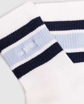 Sporty & Rich Serif children's white socks with logo embroidery AC09875300WH87