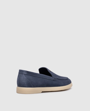 Stefano Ricci Blue suede loafers with emblem UC62G2318SDP