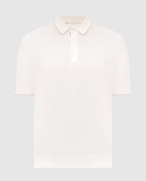 Castangia dal 1850 Ivory polo shirt with pattern Q811839HSWS26