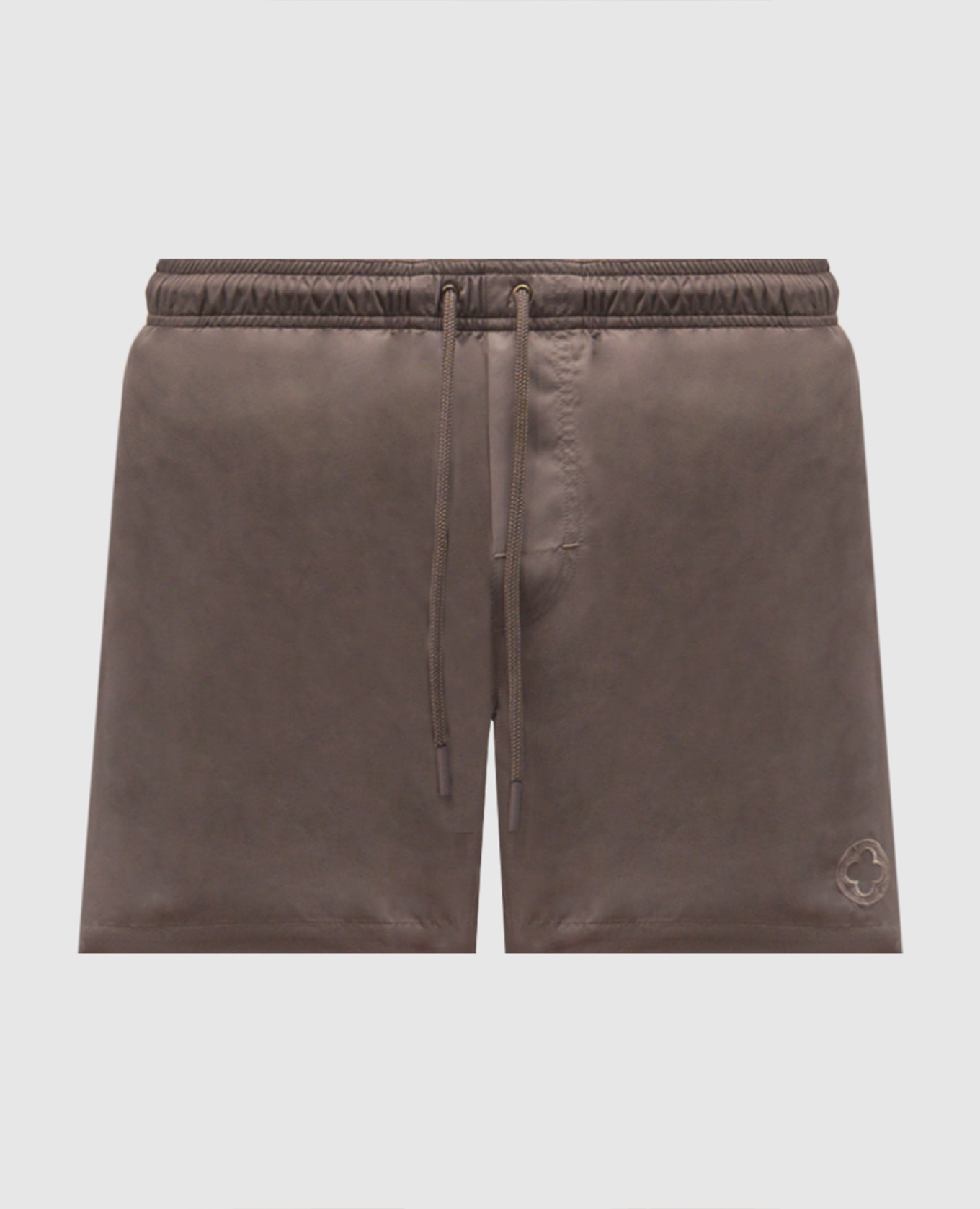 

Brown swim shorts with embroidered logo Peserico