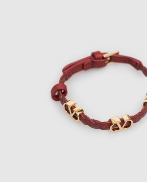 Valentino Burgundy leather braided bracelet VLogo 8W2J0X71PRH