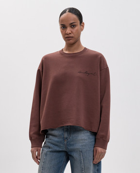 Maison Margiela MM6 Brown sweatshirt with logo print S52GU0260M25025
