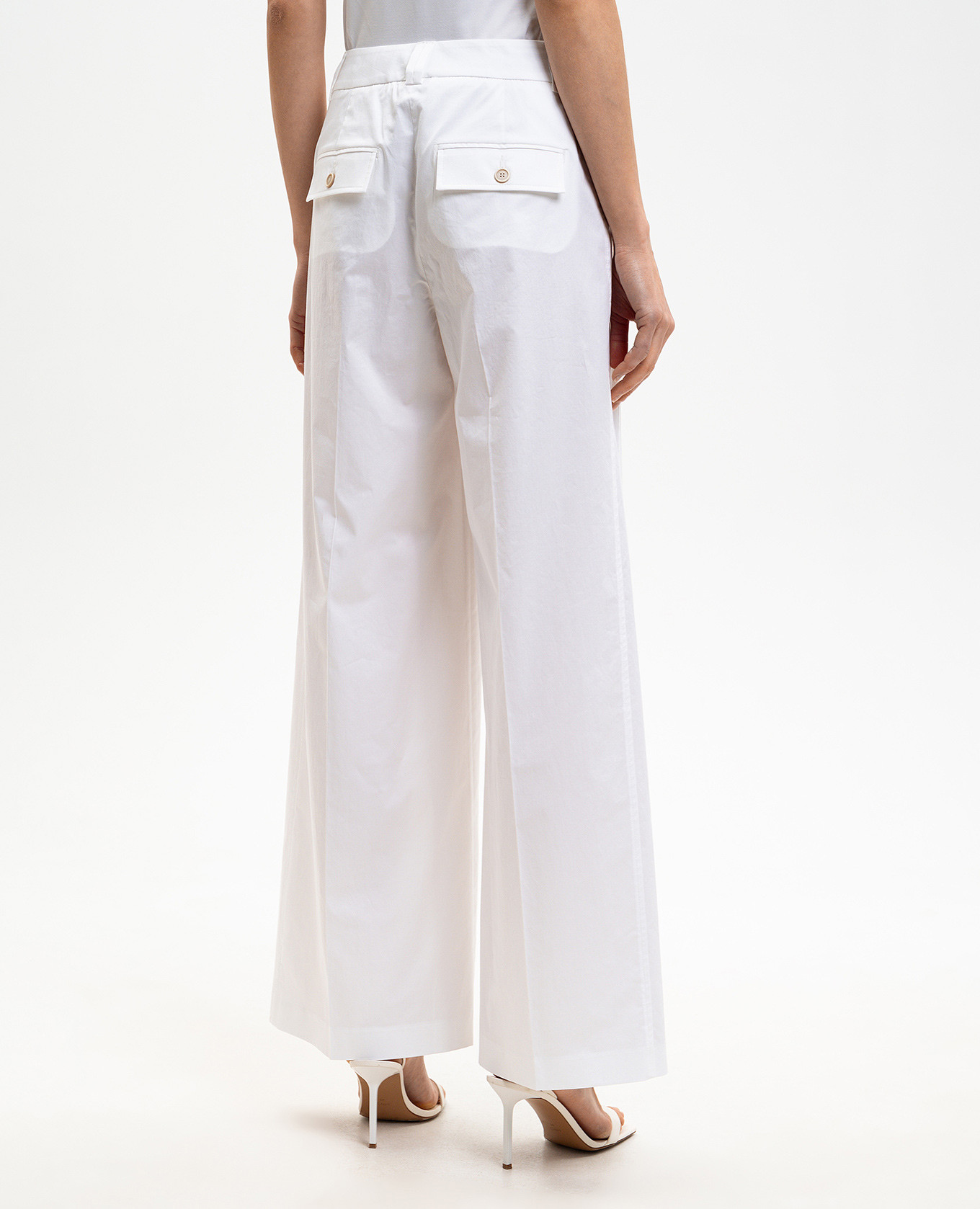 White pants with brand patch Peserico 4