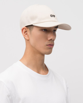 Off-White Beige cap with logo OMLA04AF25FAB008