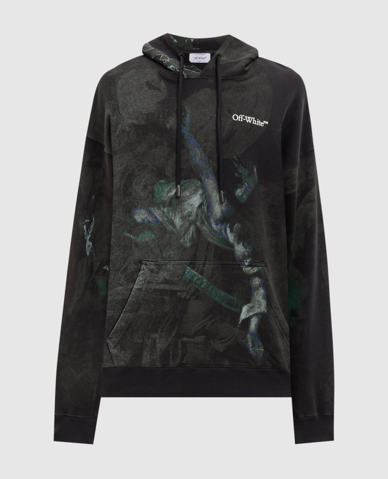 

Dark Caravaggio print khaki hoodies Off-White