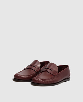Saint Laurent Burgundy leather loafers LAURENT 820648AAELH