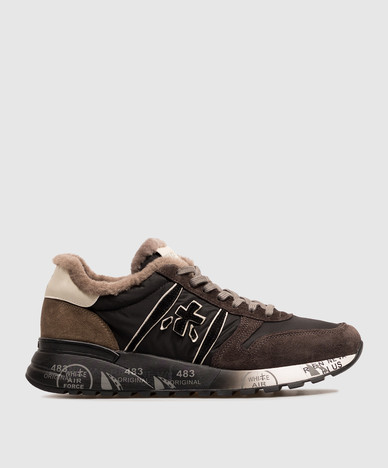 Lander fur-trimmed sneakers