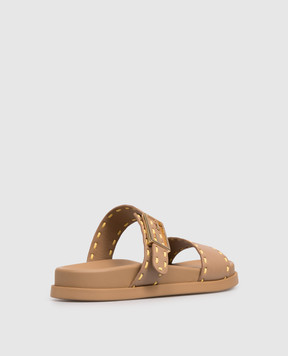 Fendi Brown leather Feel flip-flops with buckle 8X8710ASAI