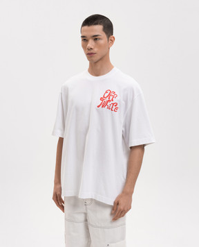 Off-White White T-shirt with logo print 44MAA120S26J00M